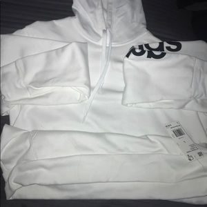 White Adidas Fleece Hoodie
